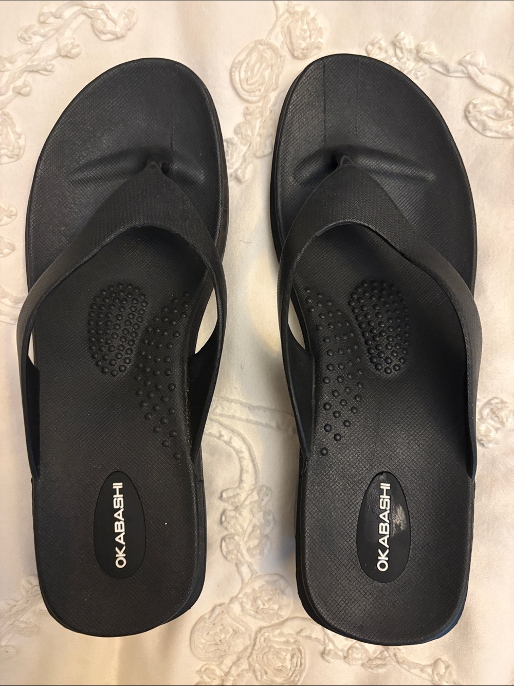 Okabashi Black Women's Contoured Flip Sandals